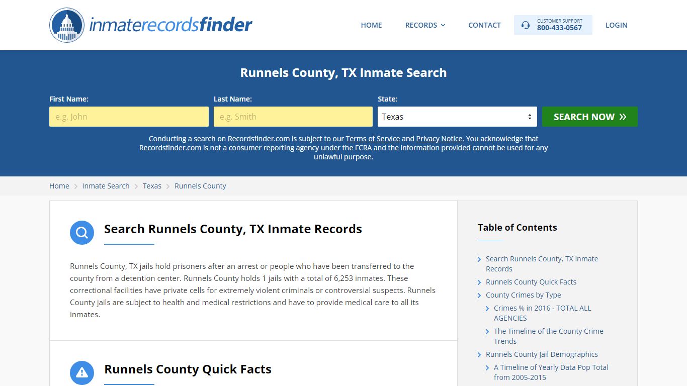 Runnels County, TX Inmate Lookup & Jail Records Online - Recordsfinder.com